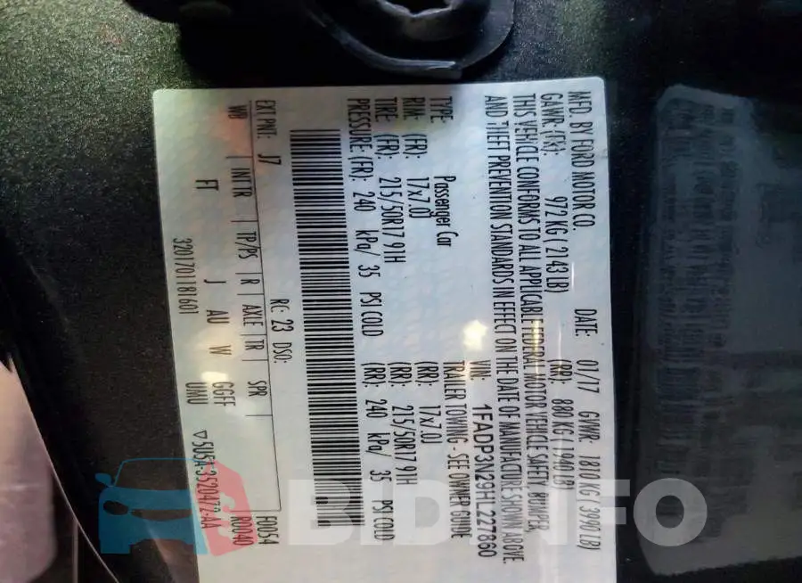1FADP3N29HL227860 Photo# 13