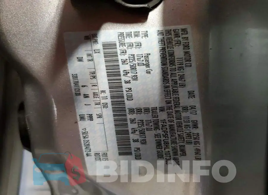 1FADP5FU8HL107365 Photo# 12