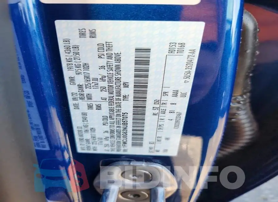 1FMCU0G63NUB57075 Photo# 13