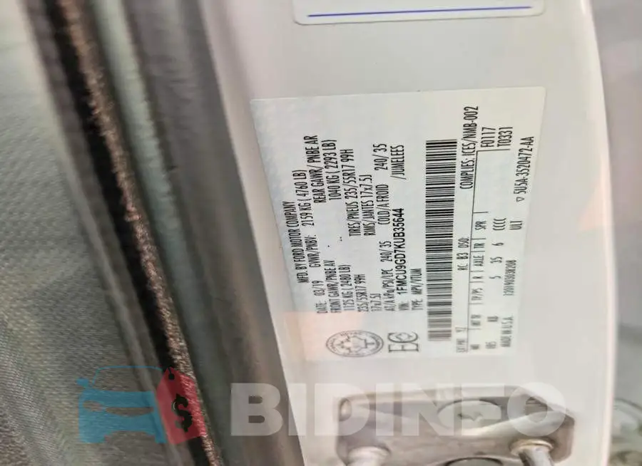 1FMCU9GD7KUB35644 Photo# 12