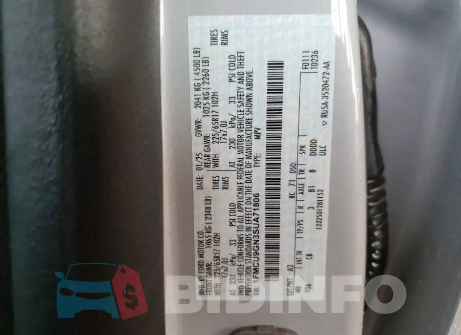 1FMCU9GN3SUA71806 Photo# 13