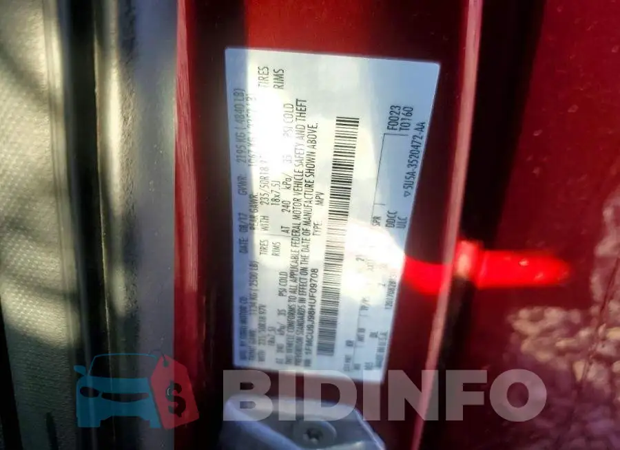 1FMCU9J98HUF09708 Photo# 13