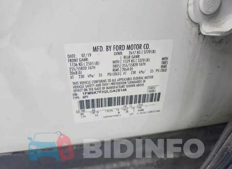 1FMSK7FH2LGA28348 Photo# 14