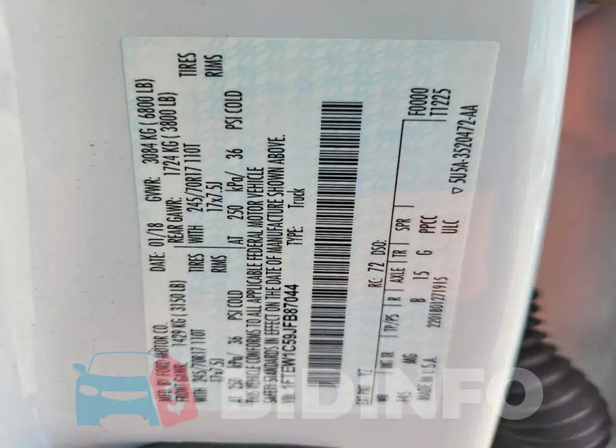 1FTEW1C59JFB87044 Photo# 12
