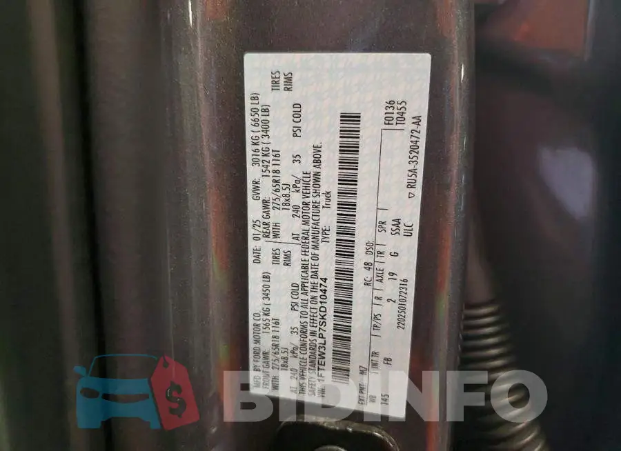 1FTEW3LP7SKD10474 Photo# 12
