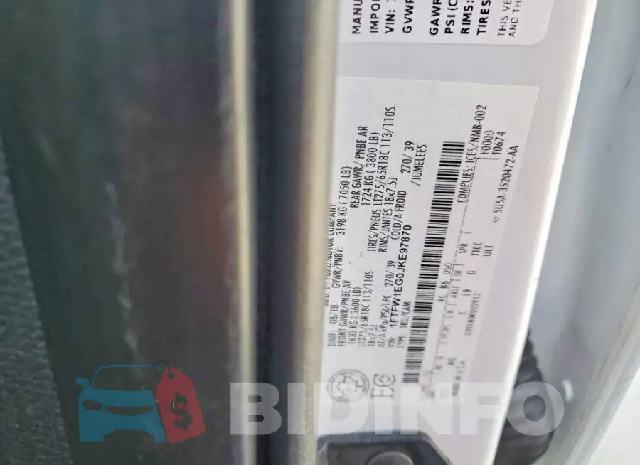1FTFW1EG0JKE97870 Photo# 12