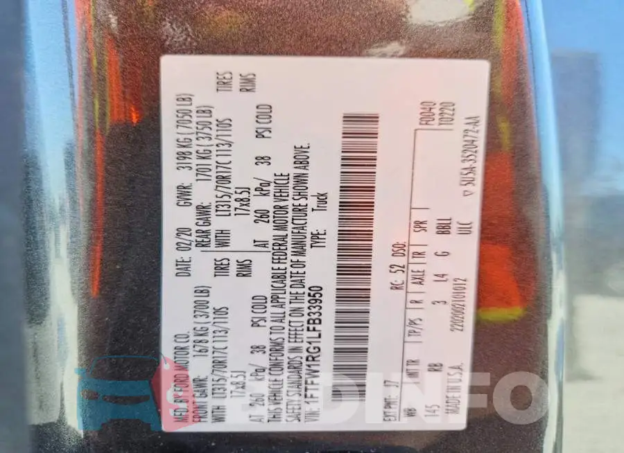1FTFW1RG1LFB33950 Photo# 12