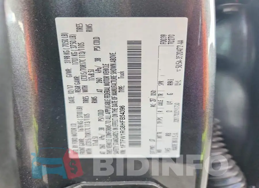 1FTFW1RG8HFB54396 Photo# 12