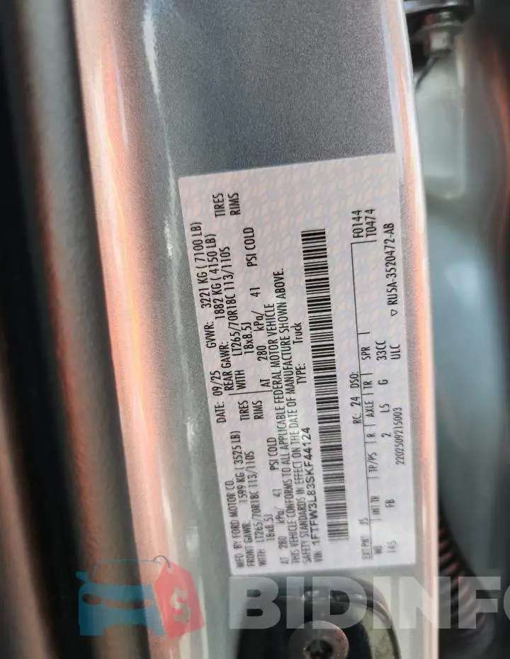 1FTFW3L83SKF44124 Photo# 12