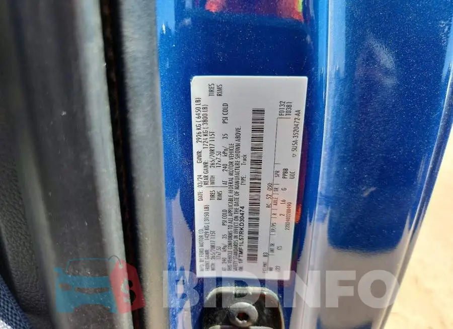 1FTMF1L57RKD30474 Photo# 12