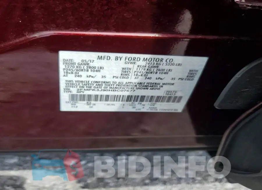 2FMPK3J90HBC07677 Photo# 13