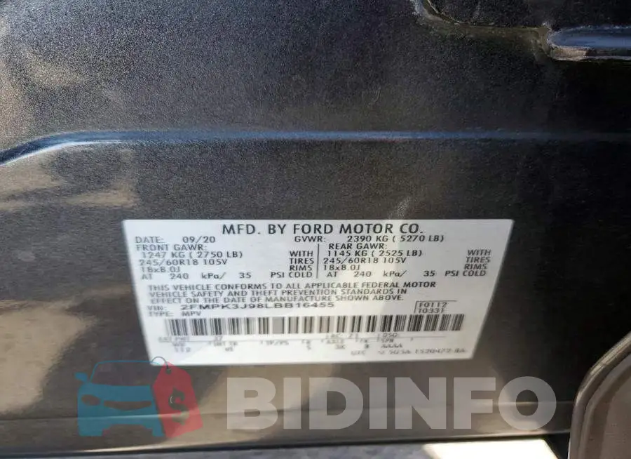 2FMPK3J98LBB16455 Photo# 13