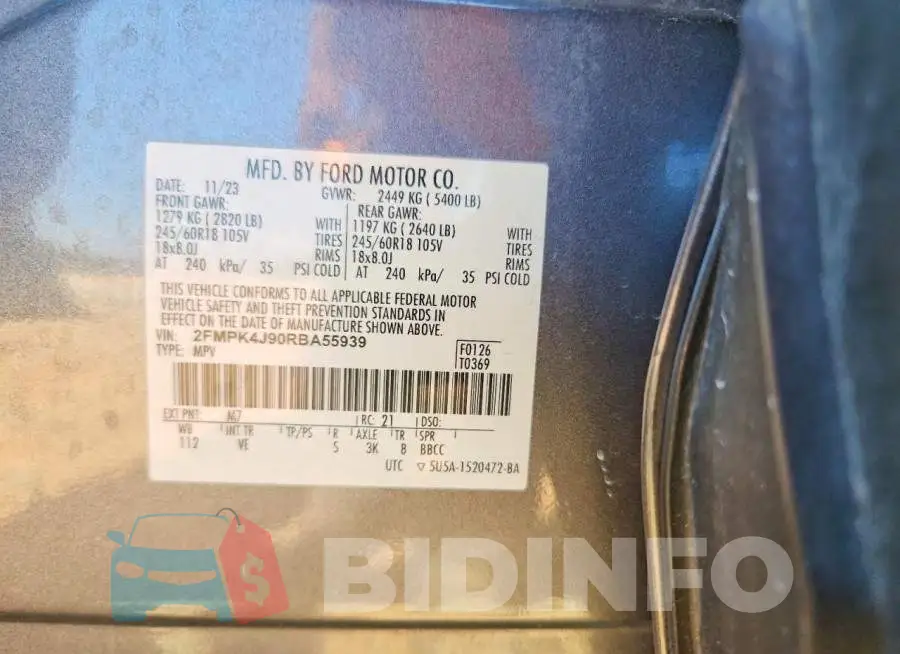 2FMPK4J90RBA55939 Photo# 13