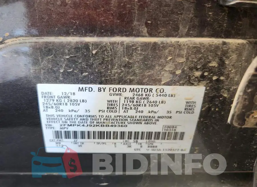 2FMPK4J92KBB49360 Photo# 13