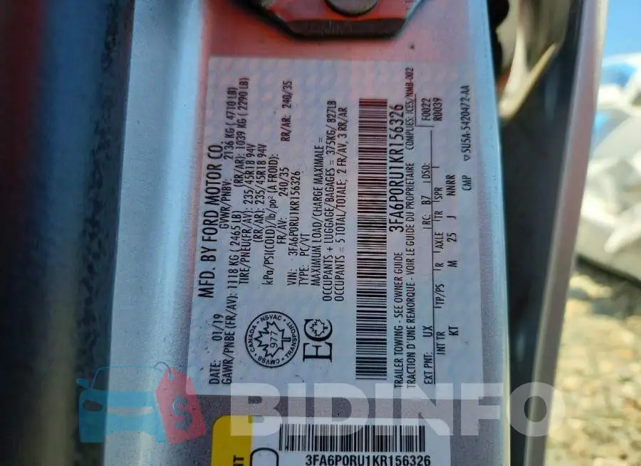 3FA6P0RU1KR156326 Photo# 12