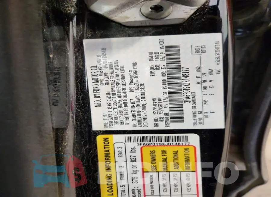 3FA6P0T9XJR148177 Photo# 13