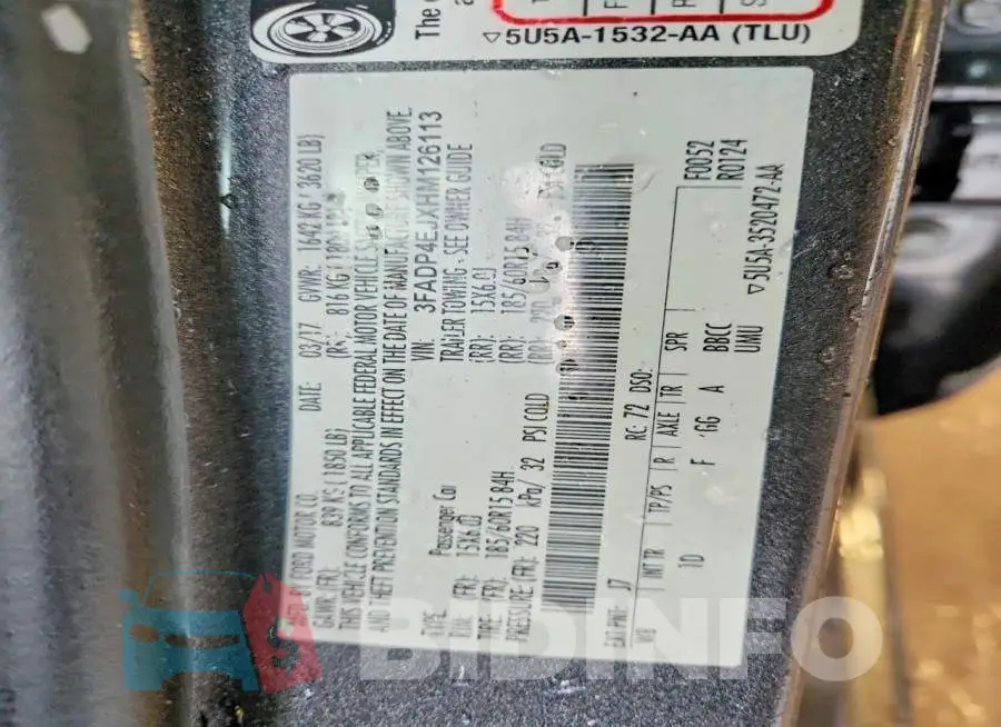3FADP4EJXHM126113 Photo# 12