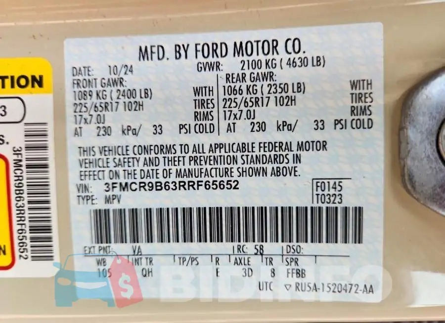 3FMCR9B63RRF65652 Photo# 14