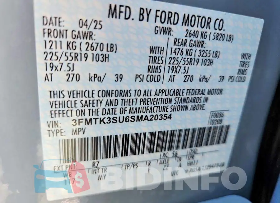 3FMTK3SU6SMA20354 Photo# 13