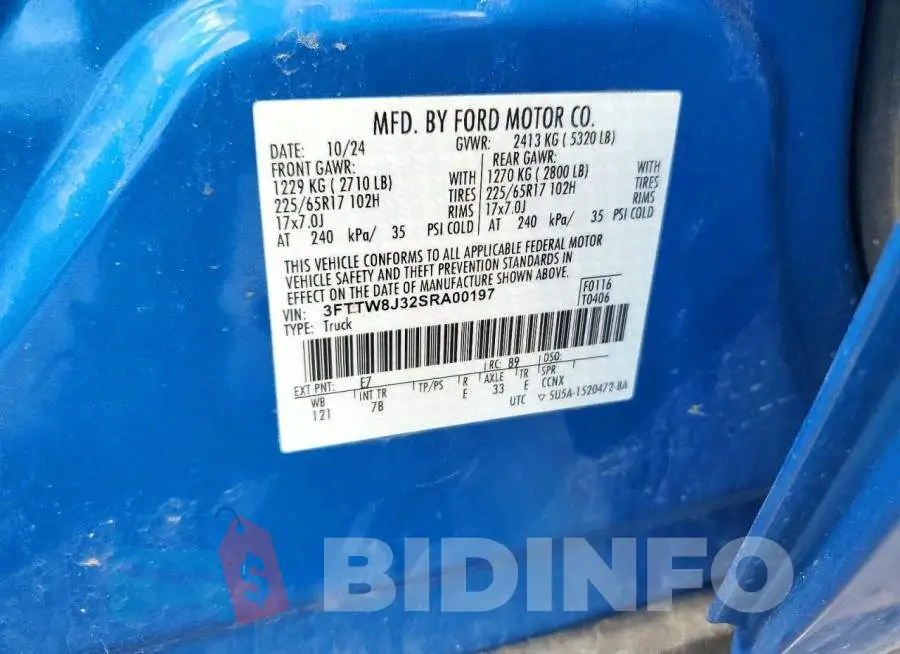 3FTTW8J32SRA00197 Photo# 12