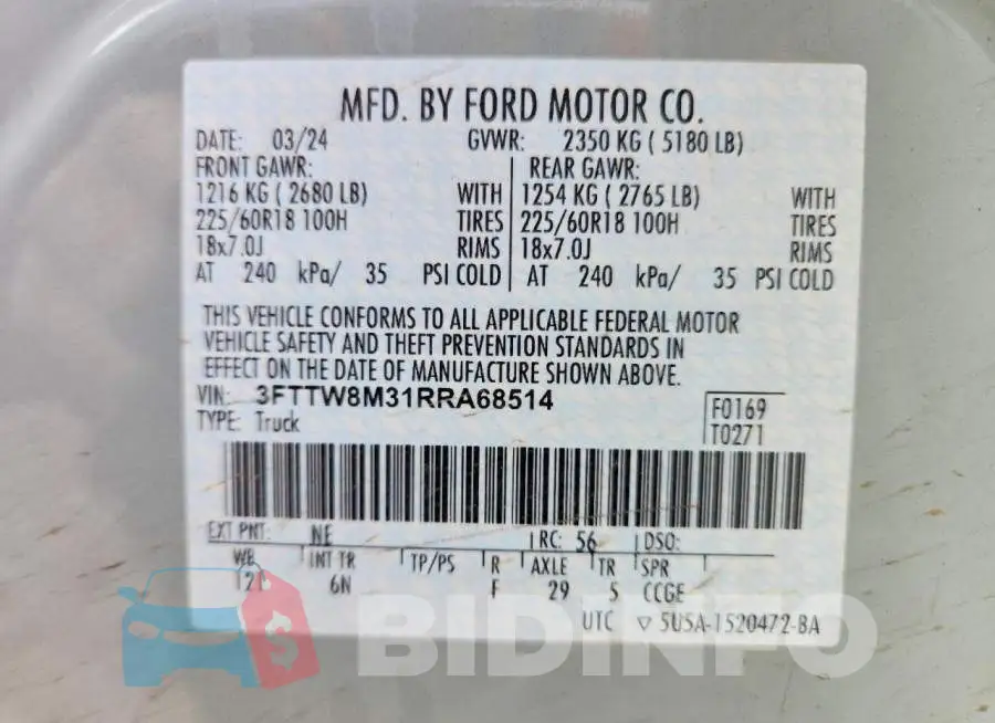 3FTTW8M31RRA68514 Photo# 12