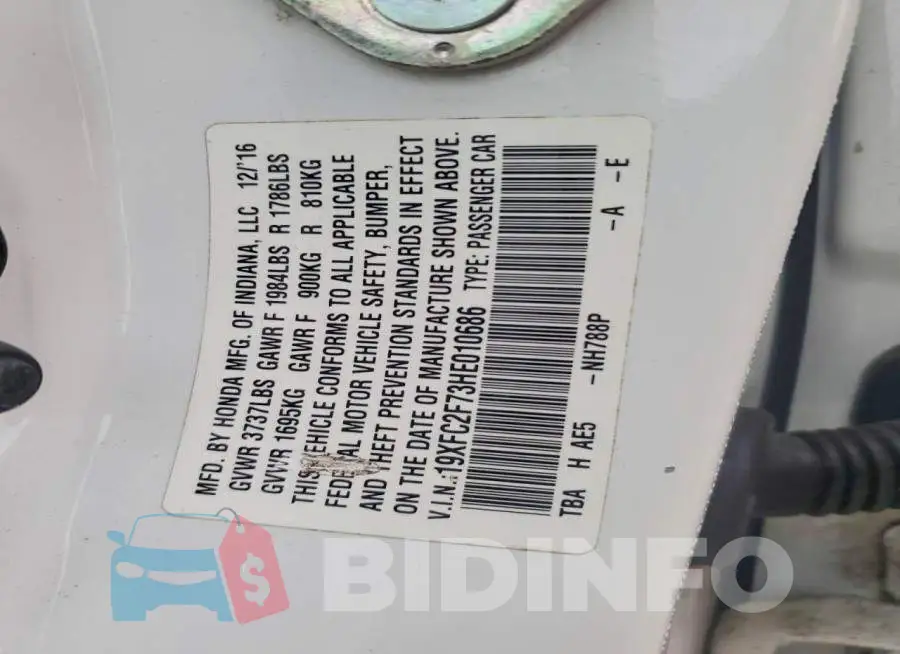 19XFC2F73HE010686 Photo# 12