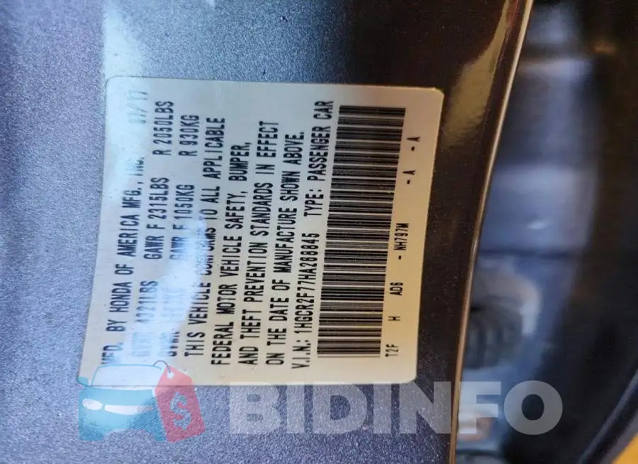1HGCR2F77HA268845 Photo# 13