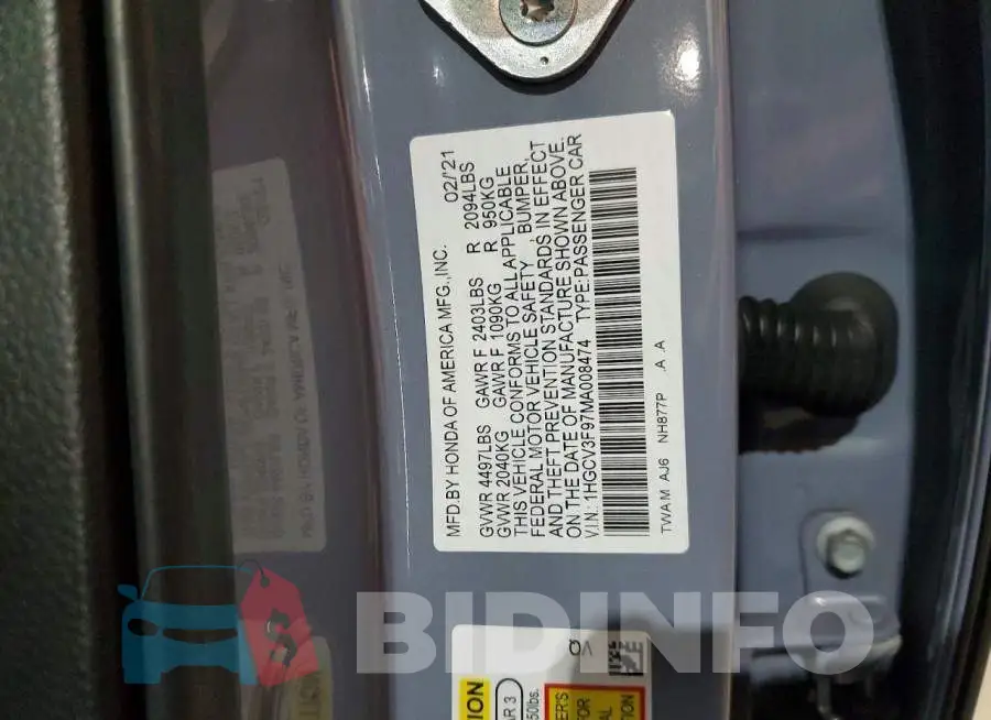 1HGCV3F97MA008474 Photo# 12