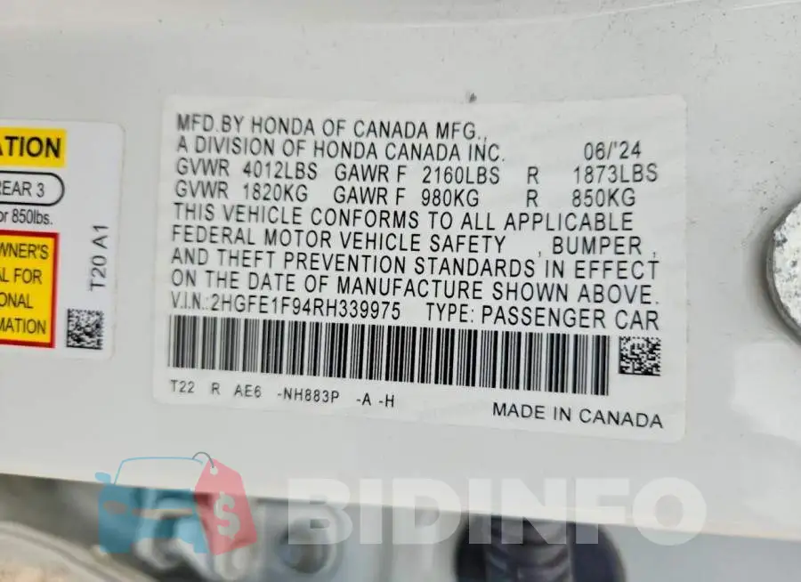 2HGFE1F94RH339975 Photo# 13