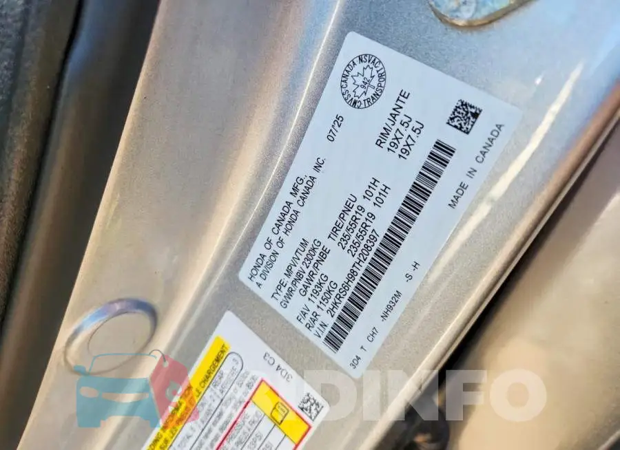 2HKRS6H98TH208397 Photo# 13