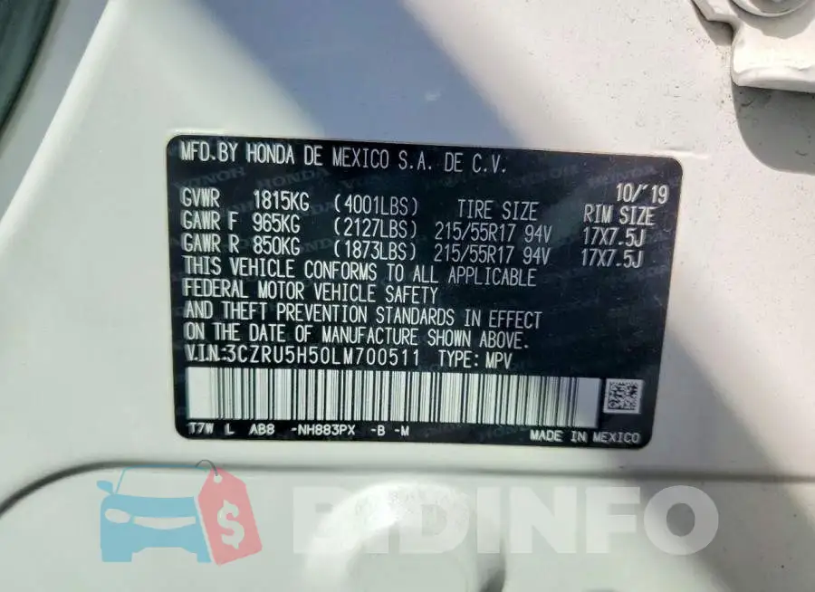3CZRU5H50LM700511 Photo# 14