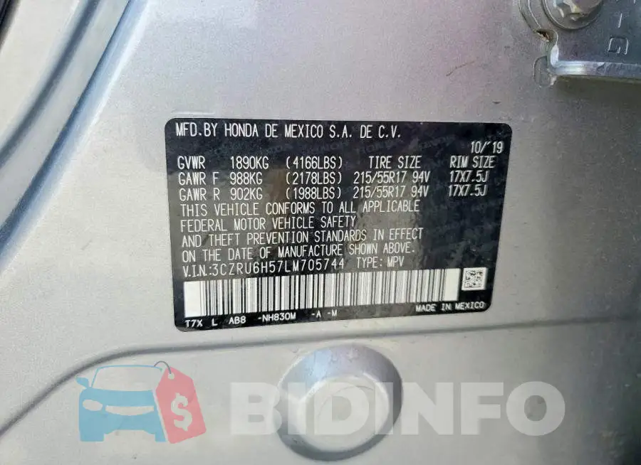 3CZRU6H57LM705744 Photo# 13