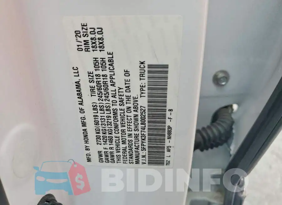 5FPYK3F74LB002527 Photo# 12
