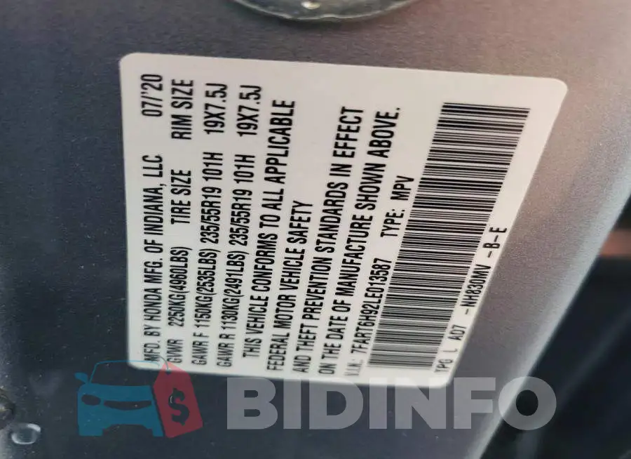 7FART6H92LE013587 Photo# 13