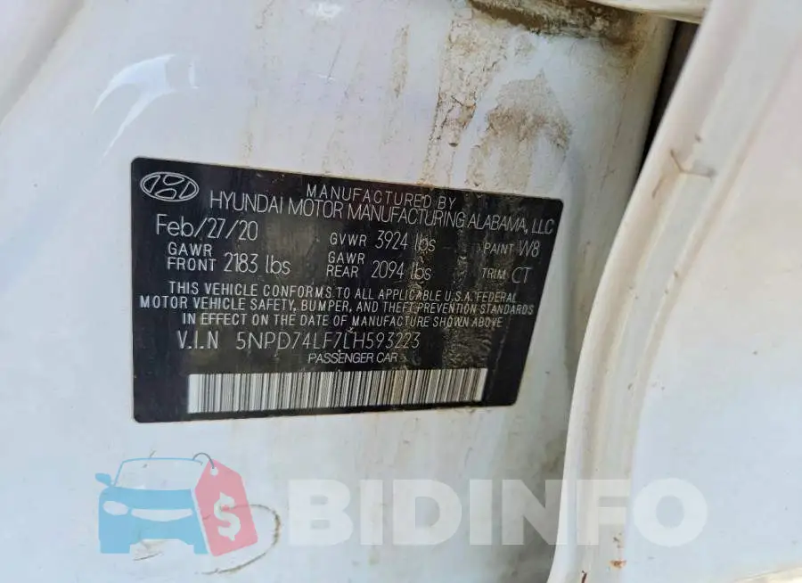 5NPD74LF7LH593223 Photo# 13