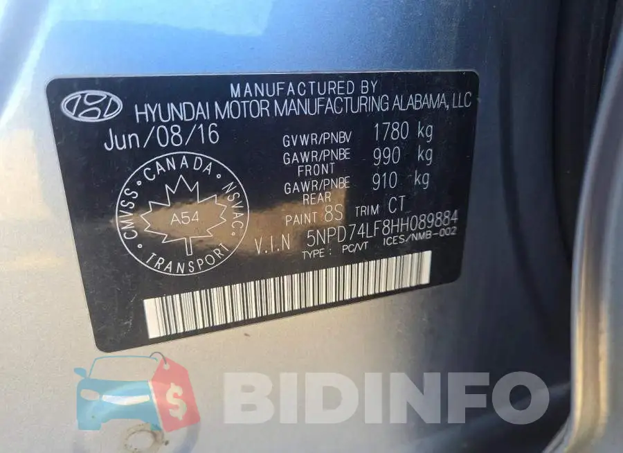 5NPD74LF8HH089884 Photo# 13