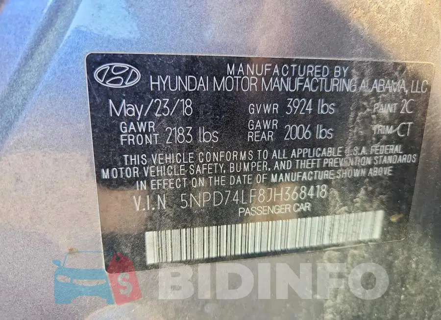 5NPD74LF8JH368418 Photo# 12