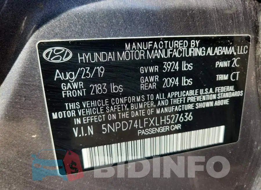 5NPD74LFXLH527636 Photo# 13
