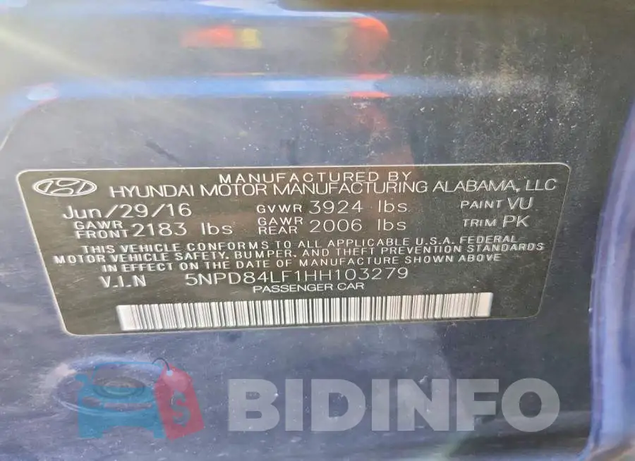 5NPD84LF1HH103279 Photo# 12