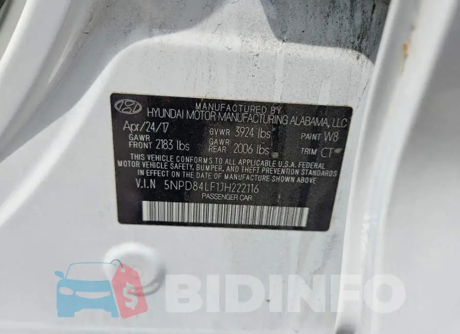 5NPD84LF1JH222116 Photo# 12