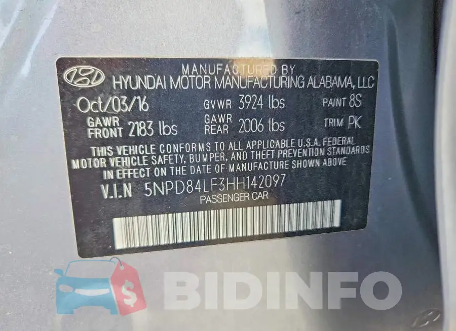 5NPD84LF3HH142097 Photo# 13