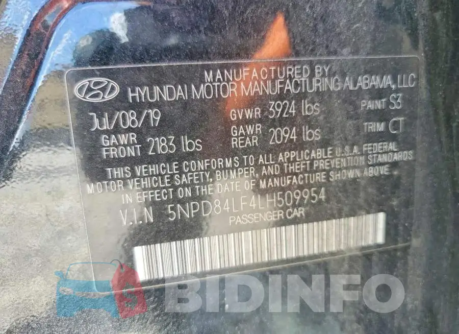 5NPD84LF4LH509954 Photo# 13