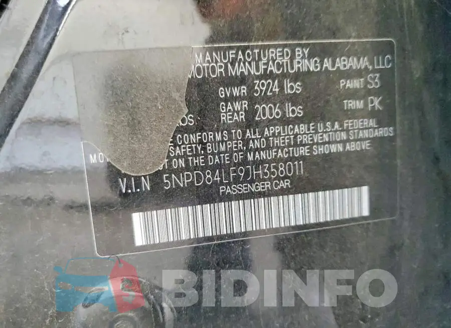 5NPD84LF9JH358011 Photo# 12