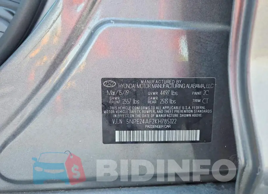 5NPE24AF2KH785122 Photo# 13