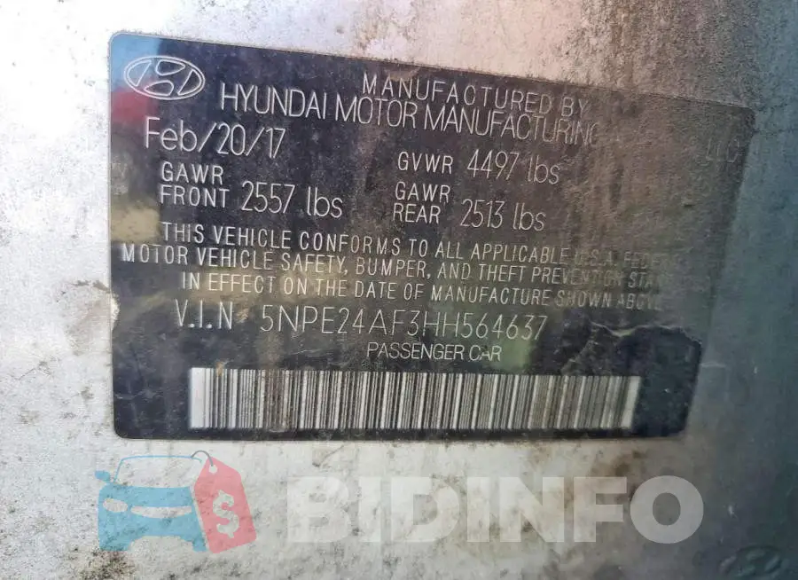 5NPE24AF3HH564637 Photo# 12