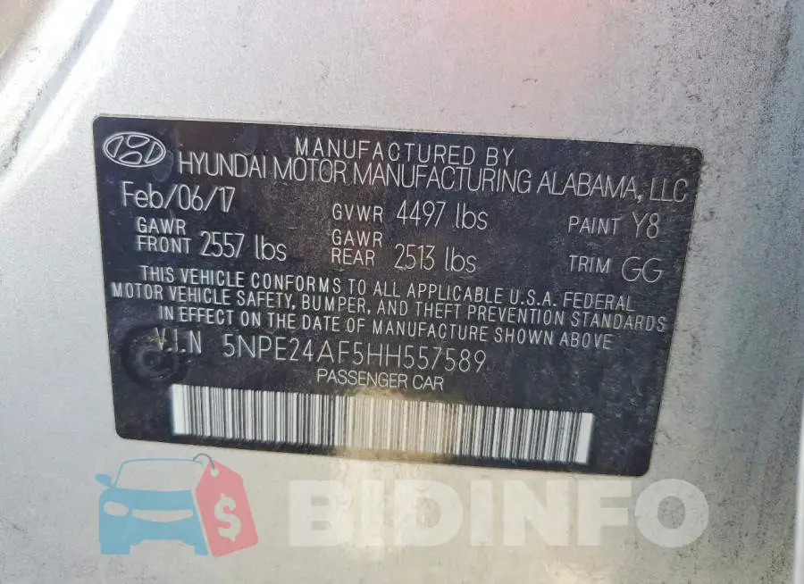 5NPE24AF5HH557589 Photo# 13