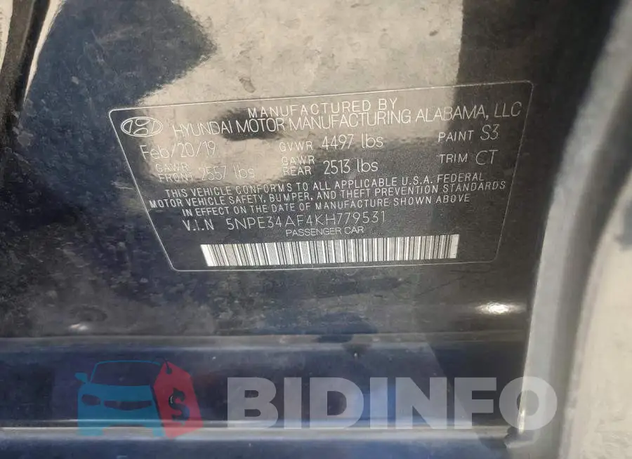 5NPE34AF4KH779531 Photo# 12
