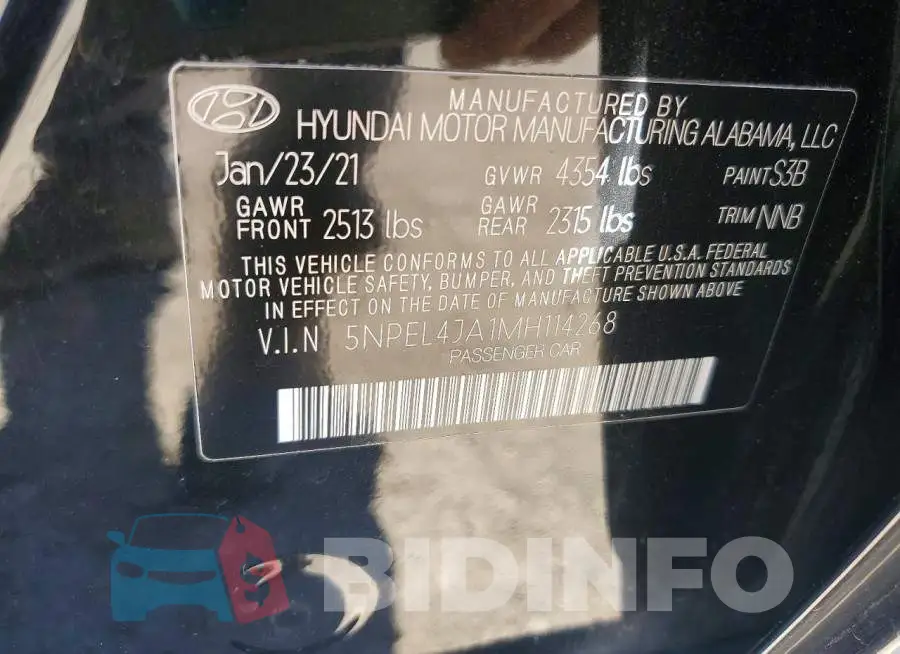 5NPEL4JA1MH114268 Photo# 12