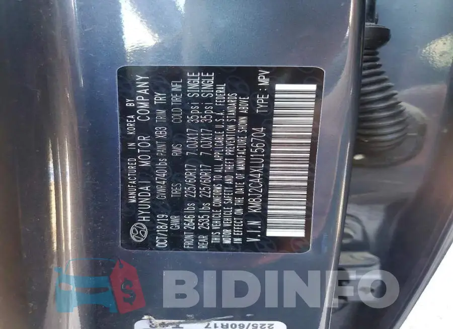 KM8J2CA4XLU156704 Photo# 13