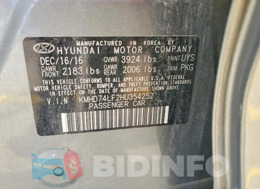 KMHD74LF2HU354252 Photo# 12